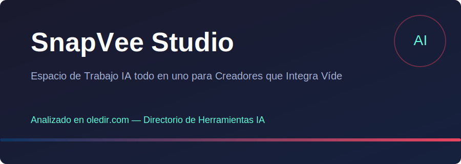 SnapVee Studio - Análisis completo en oledir.com