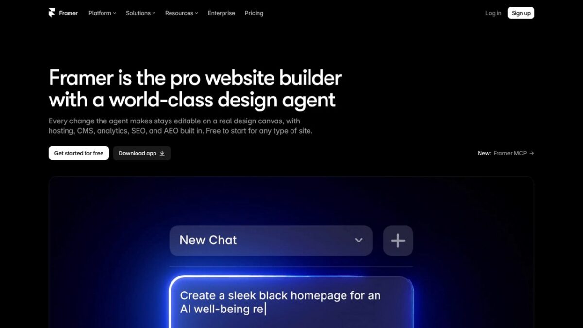 Framer - captura de la web oficial