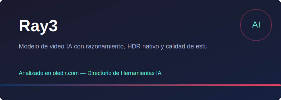 Ray3 Luma AI - Análisis completo en oledir.com