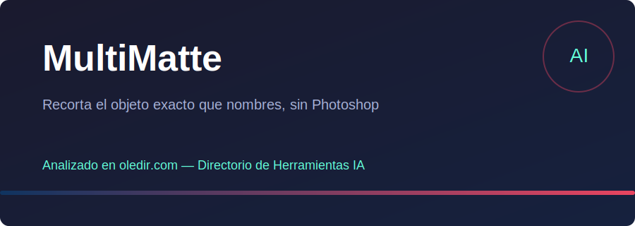 MultiMatte - Recorta el objeto exacto que nombres, sin Photoshop