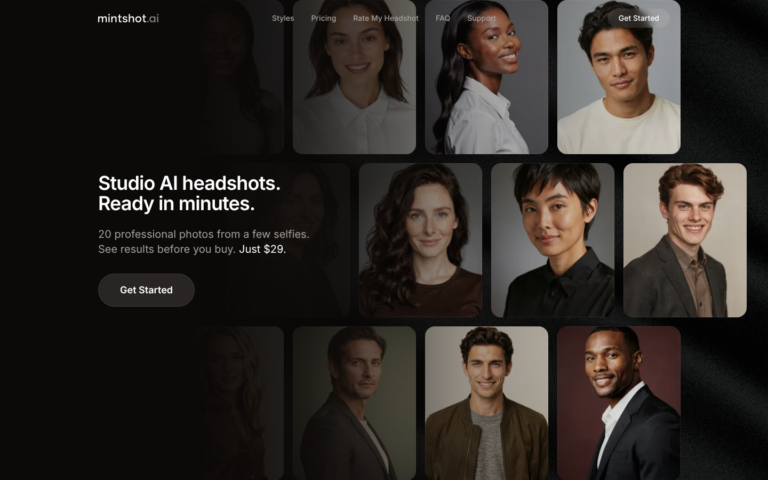 Mintshot - captura de la web oficial