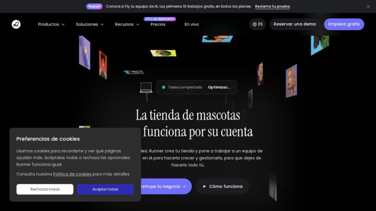 Captura de la web oficial de Runner AI